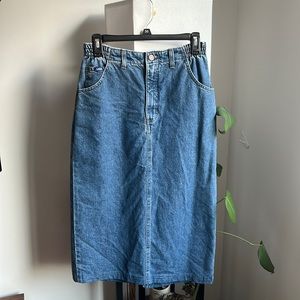 Vintage denim Lee midi skirt
